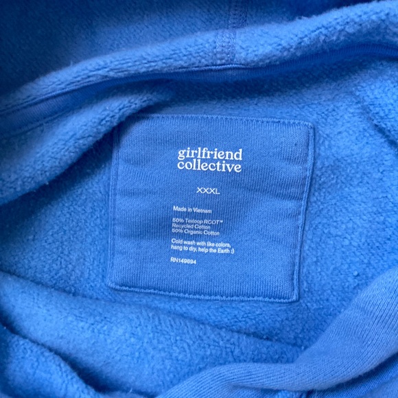 Girlfriend Collective 50/50 Classic Hoodie in Bluejay, XXXL - Picture 3 of 3